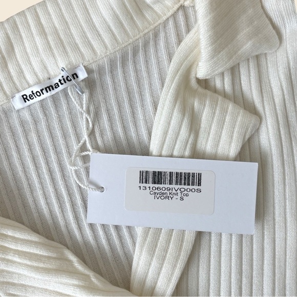 NWT Reformation Cayden Wrap Top Cream White - Picture 3 of 4